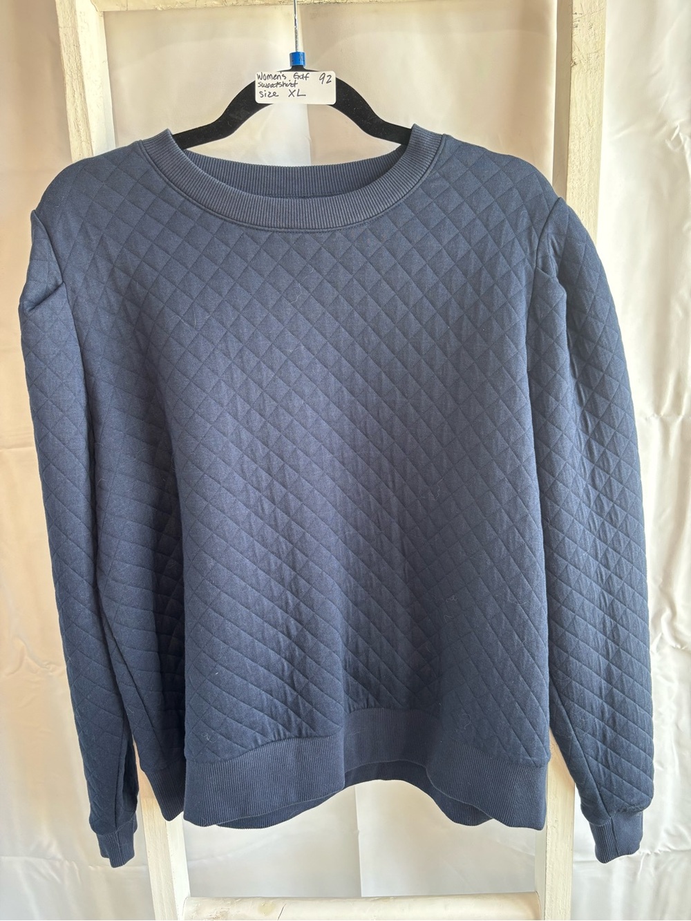 Walter Hagen Quilted Crewneck Sweatshirt - Navy